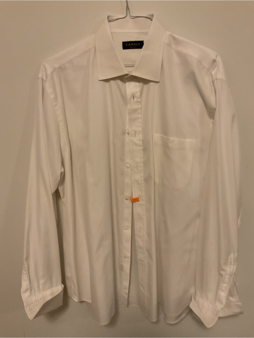 Canali White Men's Dress Shirt French cuffs
